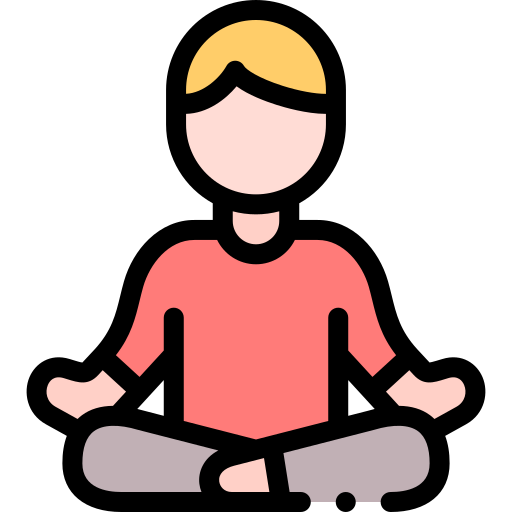 calm person meditating